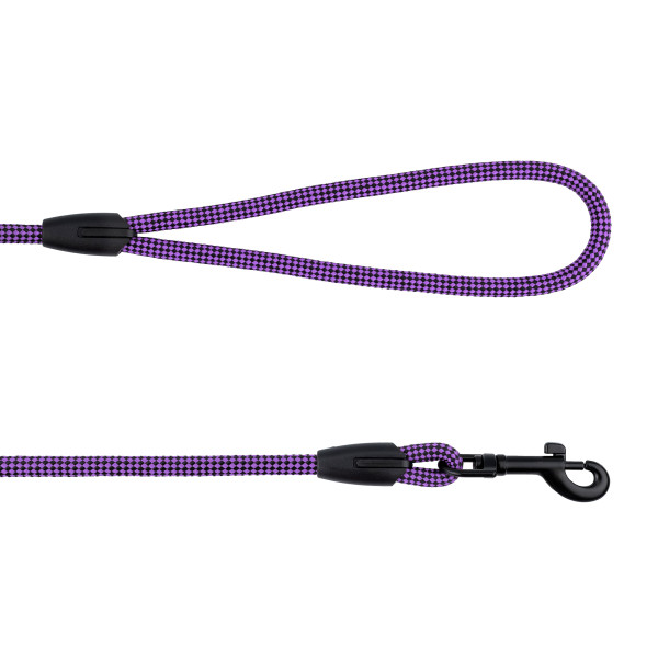 Повідець для Собак Bronzedog Active з Альпіністського Шнура Чорно-Фіолетовий 183 см