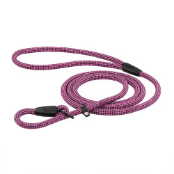 Повідець-зашморг для собак Bronzedog Active з Альпіністського Шнура Чорно-Рожевий 183 см