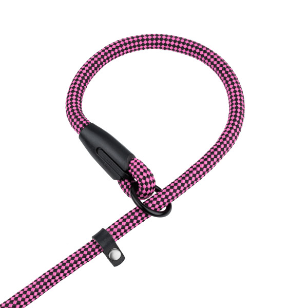 Повідець-зашморг для собак Bronzedog Active з Альпіністського Шнура Чорно-Рожевий 183 см
