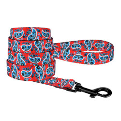 Повідець для собак BronzeDog Urban нейлоновий Огірки Червоний