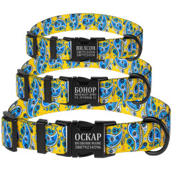 Нашийник для собак BronzeDog Urban нейлоновий Огірки Жовтий