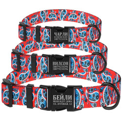 Нашийник для собак BronzeDog Urban нейлоновий Огірки Червоний