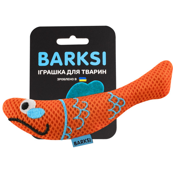 Іграшка для Котів Barksi дентал з дзвіночком Риба Помаранчева