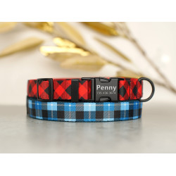 Нашийник для собак BronzeDog Urban нейлоновий Клітинка Синій