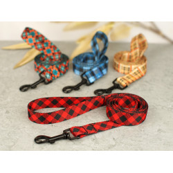 Повідець для собак BronzeDog Urban нейлоновий Клітинка Помаранчовий