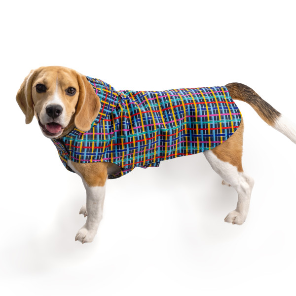 Дощовик для собак Barksi Textile з капюшоном Клітинка