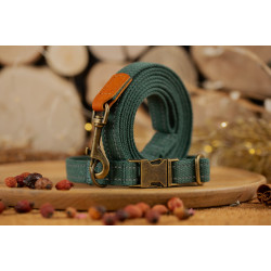 Повідець для собак BronzeDog Брезент з карабіном Antiq Зелений