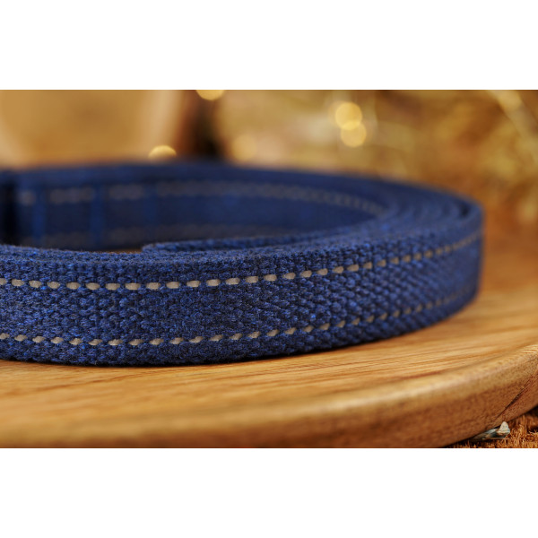 Повідець для собак BronzeDog Брезент з карабіном Antiq Синій