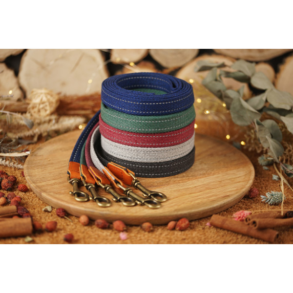 Повідець для собак BronzeDog Брезент з карабіном Antiq Черрі