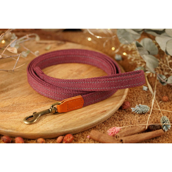 Повідець для собак BronzeDog Брезент з карабіном Antiq Черрі