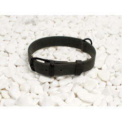 Нашийник для собак BronzeDog Crazy шкіряний плоский Графіт