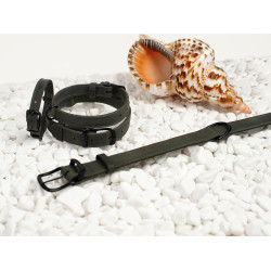 Нашийник для собак BronzeDog Crazy шкіряний плоский Графіт