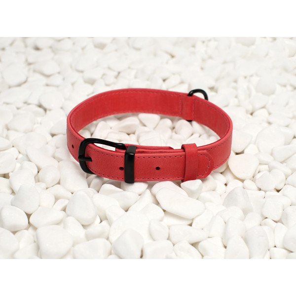 Нашийник для собак BronzeDog Crazy шкіряний плоский Рожевий