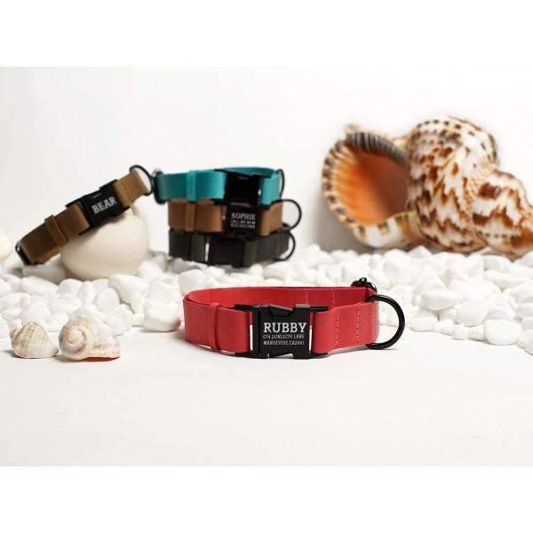 Нашийник для собак BronzeDog Crazy шкіряний плоский фастекс Рожевий