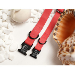 Нашийник для собак BronzeDog Crazy шкіряний плоский фастекс Рожевий