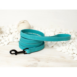 Повідець для собак BronzeDog Crazy шкіряний плоский Ментол