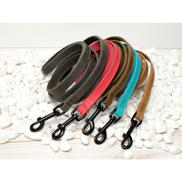 Повідець для собак BronzeDog Crazy шкіряний плоский Бежевий