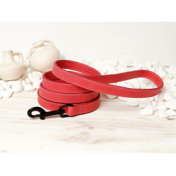 Повідець для собак BronzeDog Crazy шкіряний плоский Рожевий