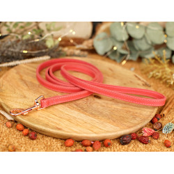 Повідець для собак BronzeDog Crazy шкіряний рожеве золото Рожевий