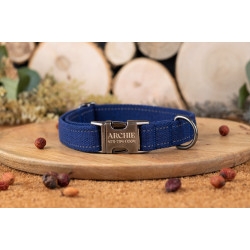 Нашийник для собак Bronzedog Сotton Silver Antiq Синій