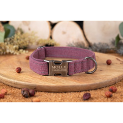 Нашийник для собак Bronzedog Сotton Silver Antiq Черрі