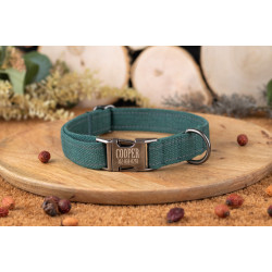 Нашийник для собак Bronzedog Сotton Silver Antiq Зелений