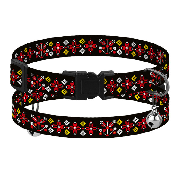 Нашийник для Котів Barksi Urban Нейлоновий Вишиванка Чорна