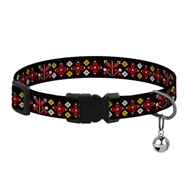 Нашийник для Котів Barksi Urban Нейлоновий Вишиванка Чорна