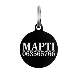 Адресник для Котів Barksi Круглий Чорний S