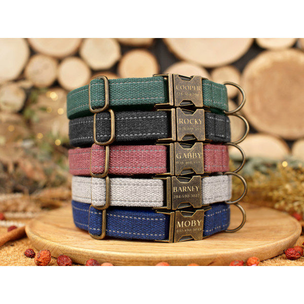 Нашийник для собак Bronzedog Сotton Antiq Графіт