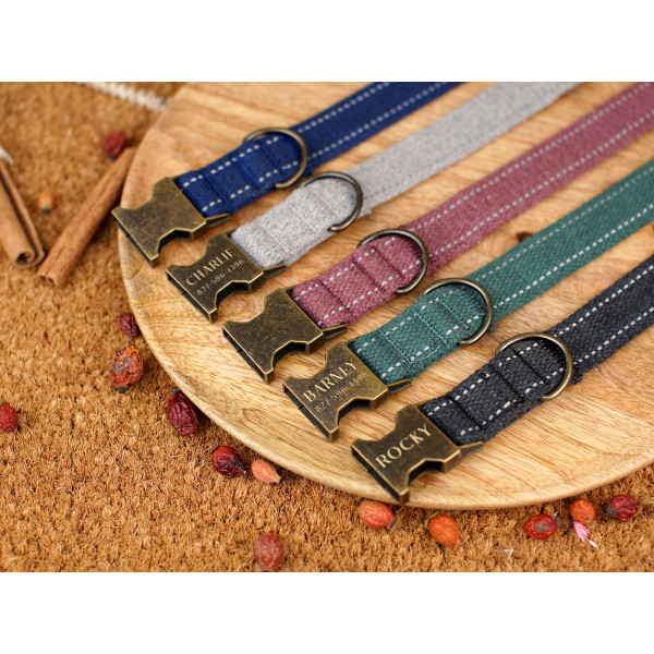 Нашийник для собак Bronzedog Сotton Antiq Графіт