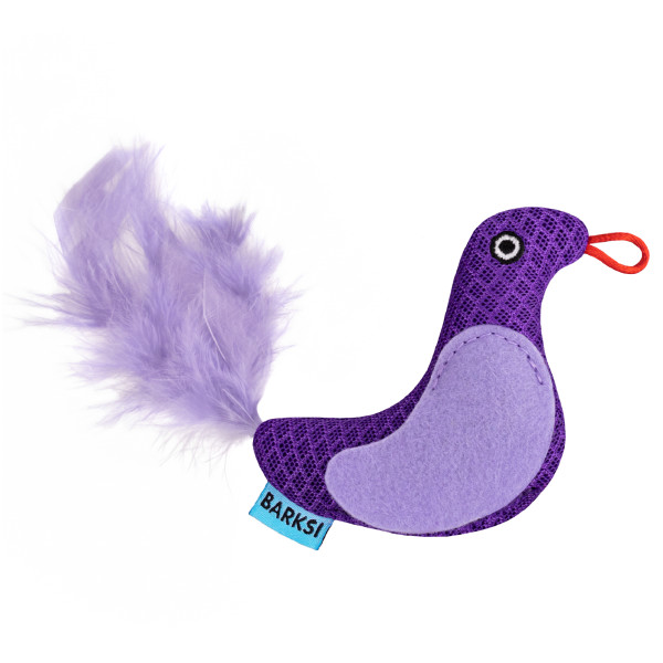 Іграшка для Котів Barksi Пташка з дзвіночком та пір'ям 9 х 8 см Фіолетова