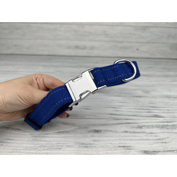 Нашийник для собак Bronzedog Сotton хром Волошковий