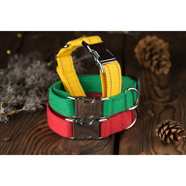 Нашийник для собак Bronzedog Сotton хром Жовтий