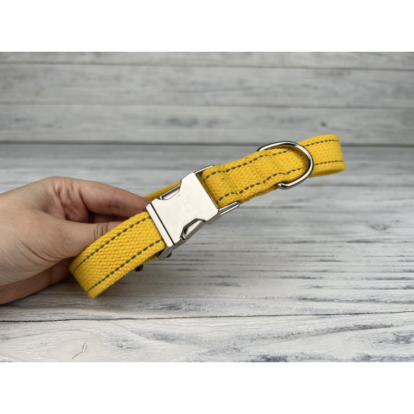 Нашийник для собак Bronzedog Сotton хром Жовтий