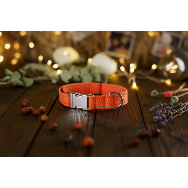 Нашийник для собак Bronzedog Сotton хром Помаранчевий