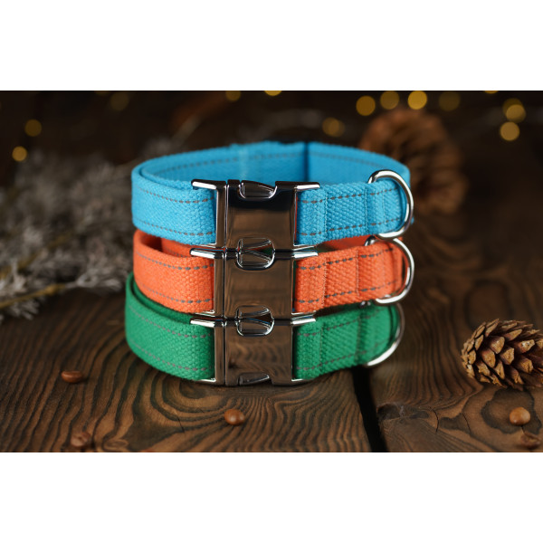 Нашийник для собак Bronzedog Сotton хром Помаранчевий