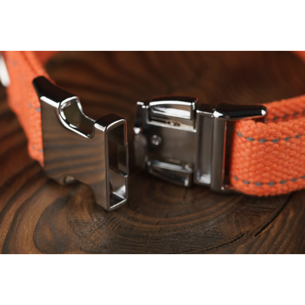 Нашийник для собак Bronzedog Сotton хром Помаранчевий