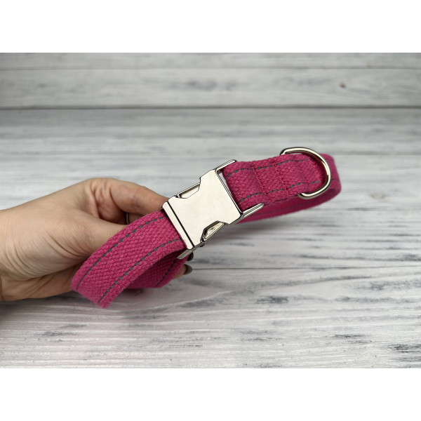 Нашийник для собак Bronzedog Сotton хром Рожевий