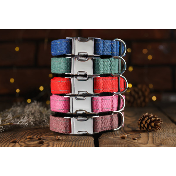 Нашийник для собак Bronzedog Сotton хром Рожевий