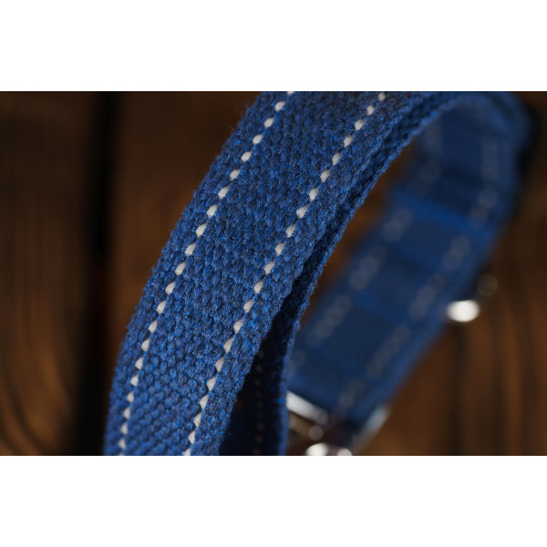 Нашийник для собак Bronzedog Сotton хром Синій