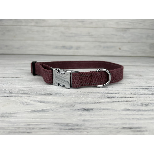 Нашийник для собак Bronzedog Сotton хром Черрі
