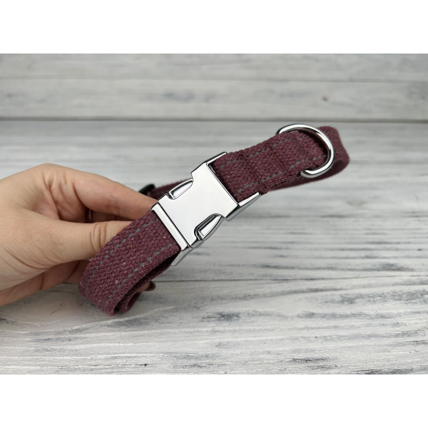 Нашийник для собак Bronzedog Сotton хром Черрі