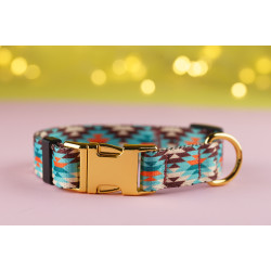 Нашийник для собак BronzeDog Urban нейлоновий з золотою пряжкою Зелений