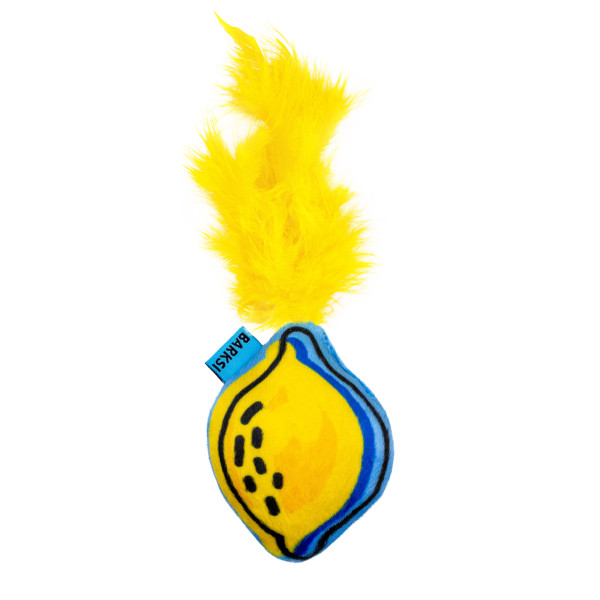 Іграшка для Котів Barksi Лимон з дзвіночком та пір'ям