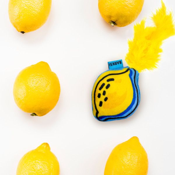 Іграшка для Котів Barksi Лимон з дзвіночком та пір'ям