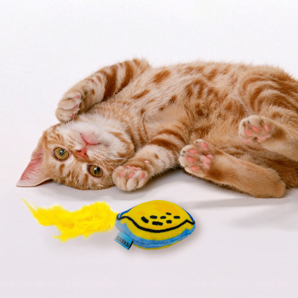 Іграшка для Котів Barksi Лимон з дзвіночком та пір'ям