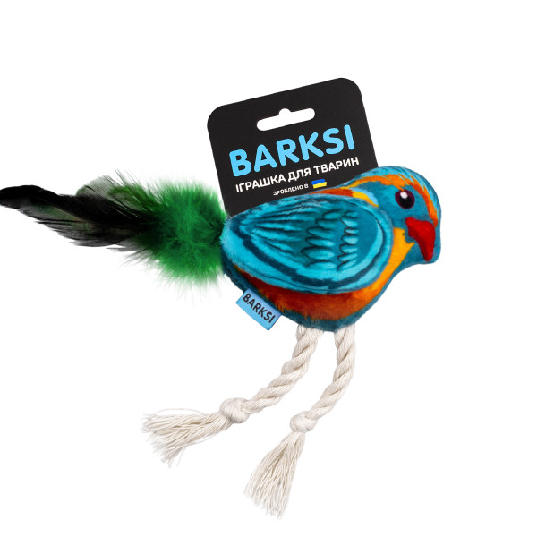 Іграшка для Котів Barksi Пташка з дзвіночком та пір'ям