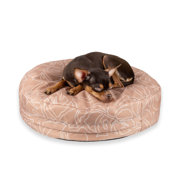 Матрац для Тварин Barksi Home Круглий Листя Бежевий
