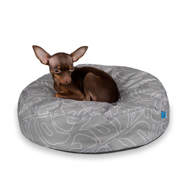 Матрац для Тварин Barksi Home Круглий Листя Сірий